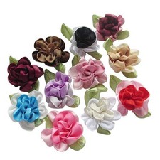 2tone Satin Ribbon Flowers Bows Appliques DIY Craft Wedding Decoration 40pcs