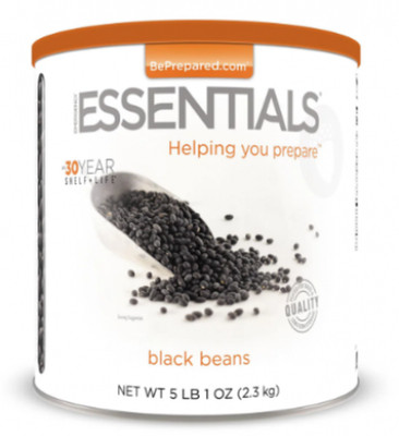 Essentials Black Beans 5lb 1oz Large #10 Cans Emergency Long Term 30 Year