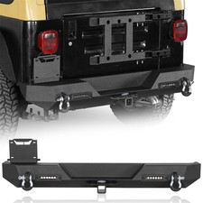 Steel Rear Bumper Whitch Receiver D-rings Fit 1987-2006 Jeep Wrangler Yj Tj