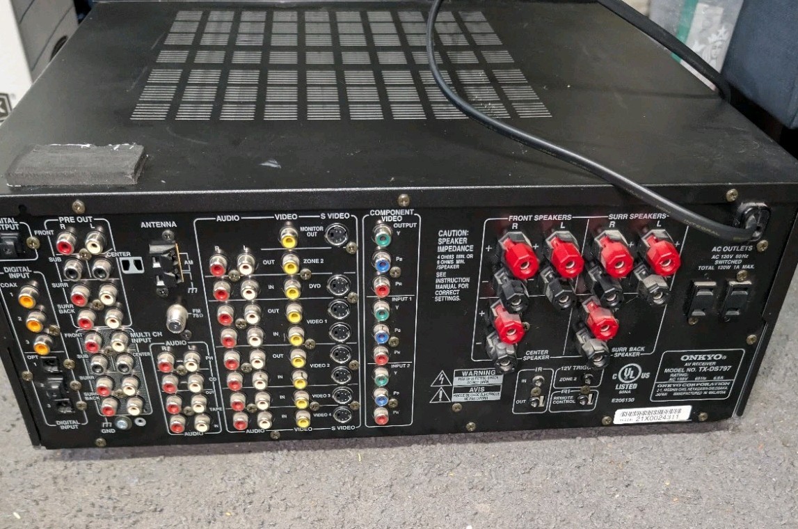 RARE ONKYO AV RECEIVER TX-DS797 NO REMOTE HOME THEATER RECEIVER | eBay