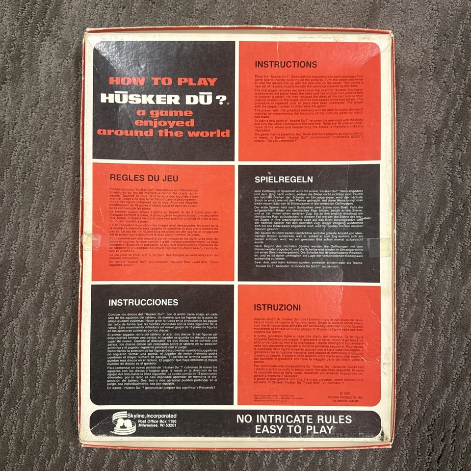 Vintage 1970 HUSKER DU Memory Game Complete Original Pieces  NICE - Image 2 of 4