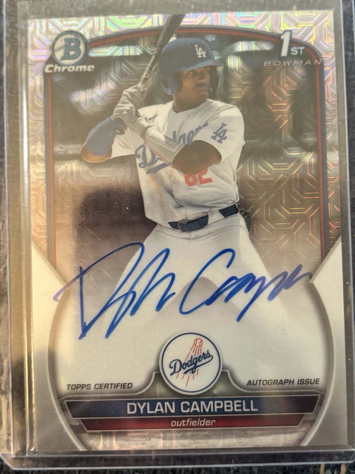 Dylan Campbell 2023 Bowman Draft 1st Chrome HTA Choice Mojo Refractor Auto /150