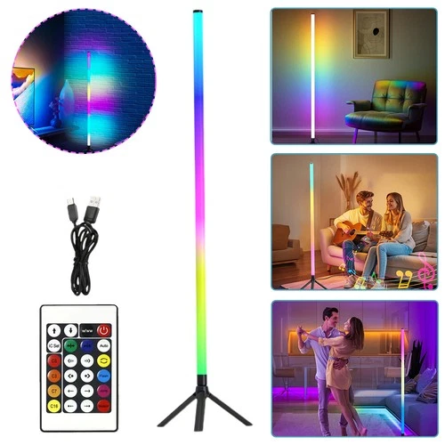 RGB LED Corner Floor Lamp RGBIC Ambient Light Remote Control DIY Color Changing