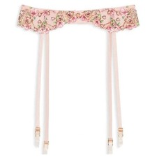 Victoria's Secret Dream Angels Floral Heart Emb. Garter XS/S Pink NEW 