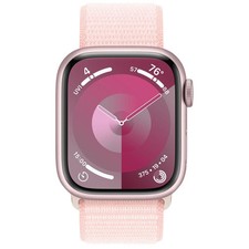 Apple Watch Series 9 45mm GPS Pink w/ Light Pink Sport Loop Brand New MR9J3LW/A