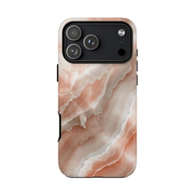 For iPhone/Galaxy/Pixel | Phone Ink Case - Pink Cream Soft Marble Stone