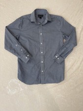 Banana Republic Mens Shirt Size M Slim Fit Navy Blue Gingham Plaid