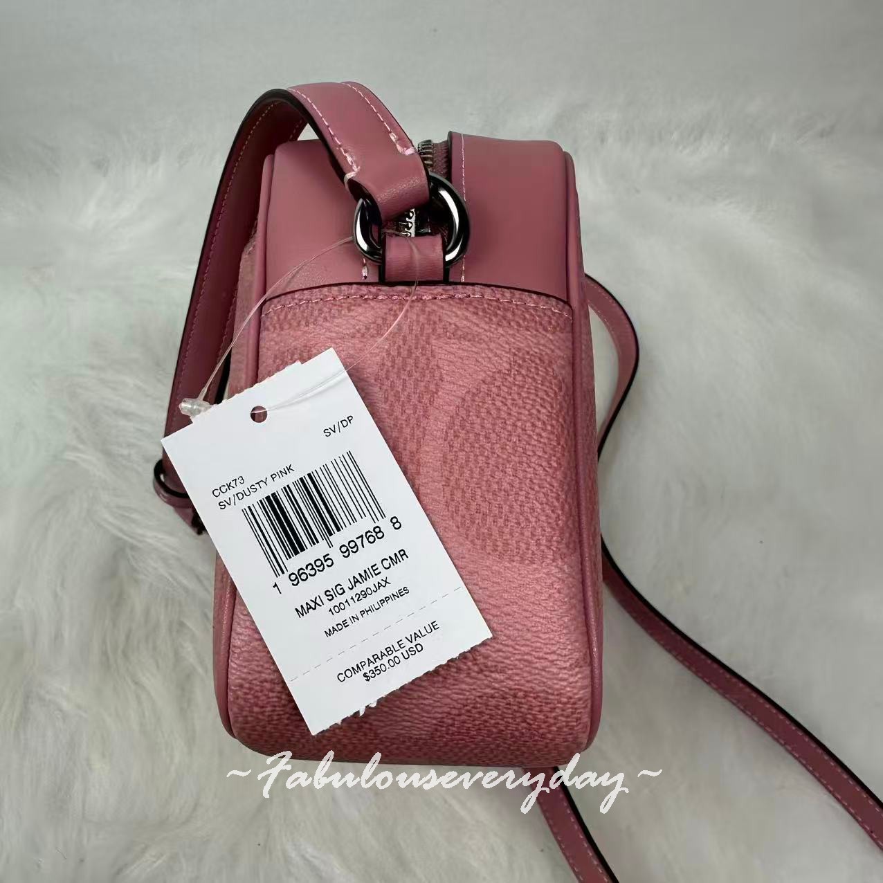 Coach Jamie Camera Bag Crossbody In Maxi Signature Canvas Dusty Pink CCK73 NWT image 4
