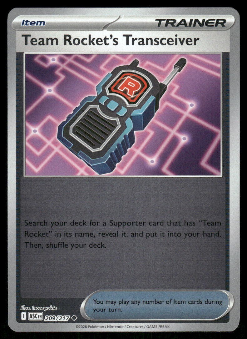 Team Rocket's Transceiver 209/217 Ascended Heroes Pokemon Reverse Holo NM/M