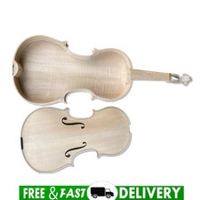 Unfinished Violin White Embryo 4/4Size Flame Maple Back Spruce Top Pure Handmade