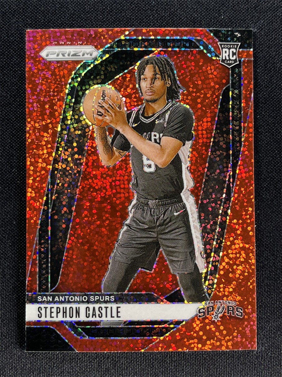 2024-25 Panini Prizm Stephon Castle #234 Red Sparkle Prizm Rookie RC Spurs