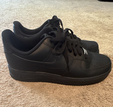 Nike Air Force 1 Low top Triple Black Men's Lace Up Leather Sneaker CW2288-001