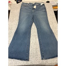 Good American Good Legs Flare Jeans Indigo518 Size 22 NWT High Rise Light Wash