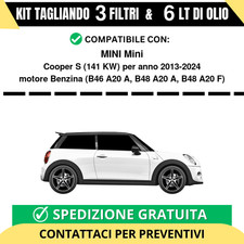 Tagliando per MINI Mini Cooper S 141 kw Benzina 2013-2024 - 6 Lt di olio + 3 ...