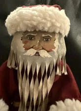 1987 Shadowdancer Sitter Santa Artist Edna Young Metal Wool Folk Art Vintage 16"