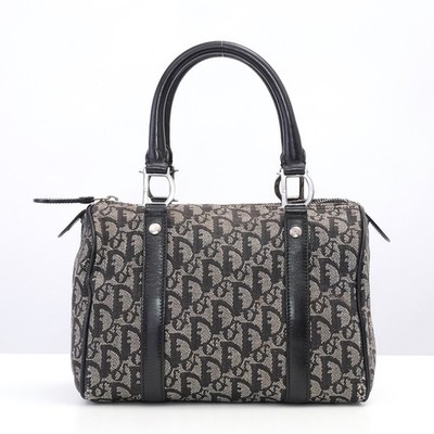 CHRISTIAN DIOR Trotter Mini Boston Bag Brown Hand Bag BOC0034 Auth