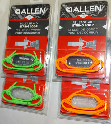 Lot of 4 Allen Release Aid String Loop Orange and Green
