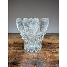 Mid Century Modern Pressed Crystal Vase: Scandinavian Glass