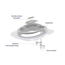 Cat Toilet Training Kit Reusable With Tray Inner Support Gray
