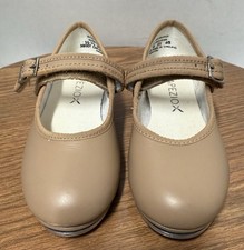 Capezio Little Girls Beige Tan MaryJane Tele Tone Tap Beginner Shoe 10 1/2 M