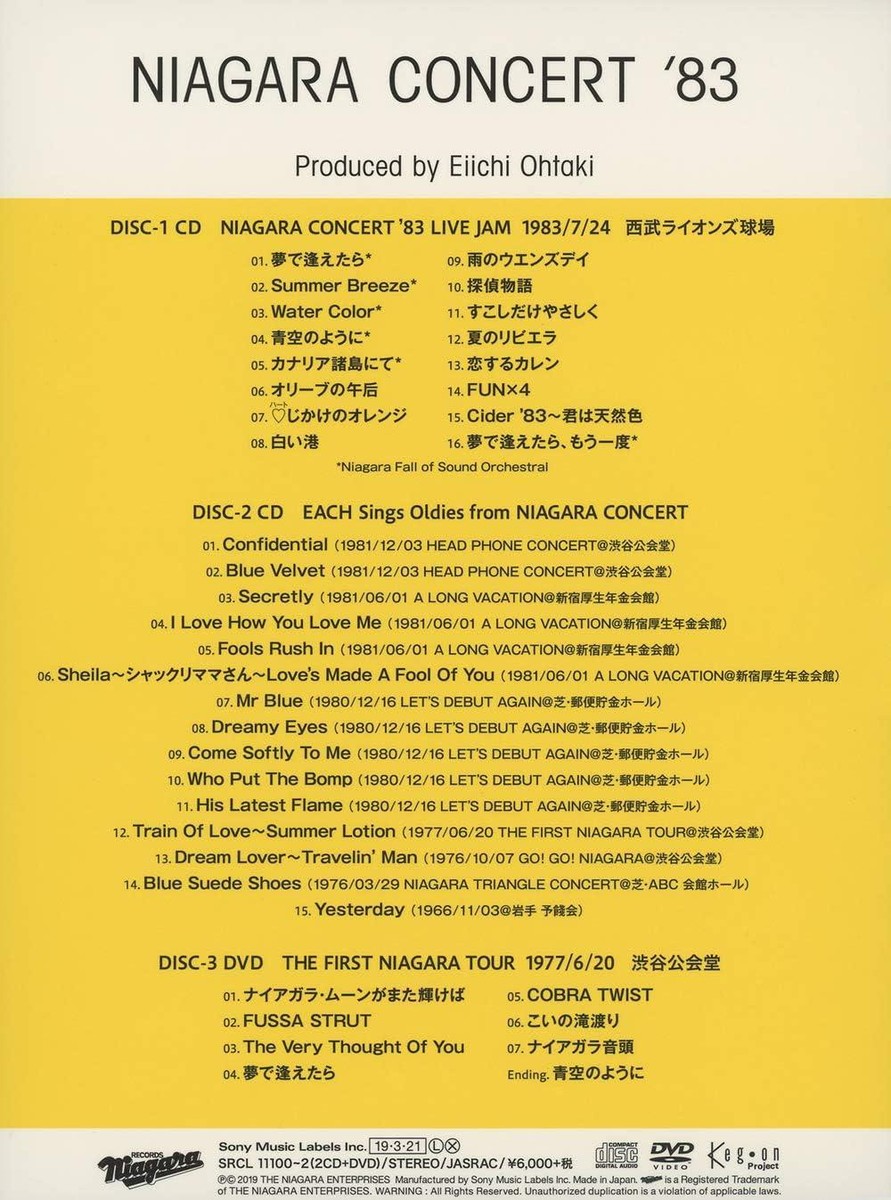 ナイアガラ コンサート 83 NIAGARA CONCERT83 永井博 限定品