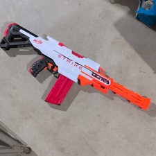 NERF Ultra Ultra Strike Dart Blaster White/Orange/Black with Red Magazine