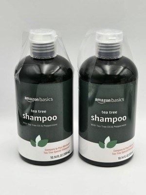 Amazon Basics Tea Tree Oil Peppermint Shampoo 10.14 oz 2-Pack New