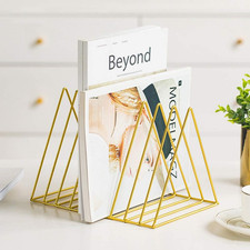 9 Slot Gold Magazine Holder, Desktop File Sorter Organizer