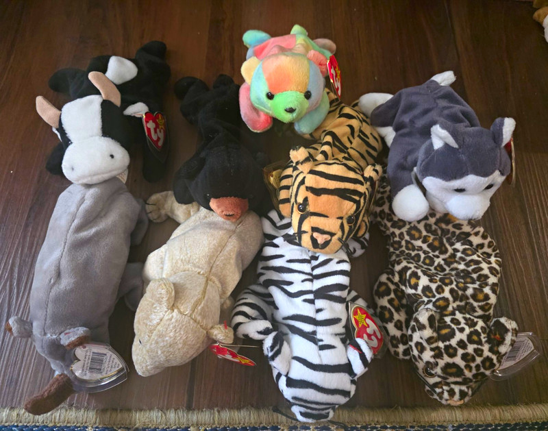Ty Beanie Babies Plush Lot Assorted Stuffed Animals w/ Heart Tags