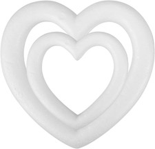 2 Pcs Craft Foam Heart Shaped Foam, Polystyrene Wreath for Wedding, Heart Wreath