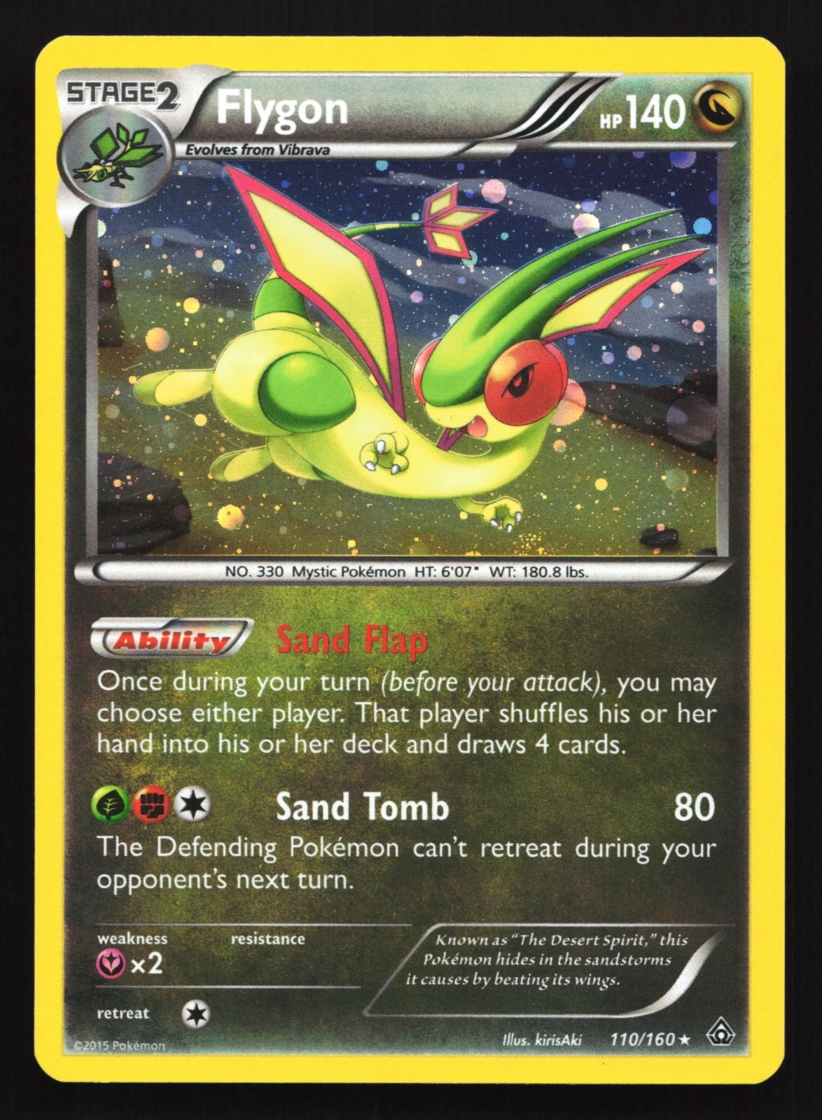 Pokemon Flygon 110/160 Primal Clash Cosmos Holo Rare MP