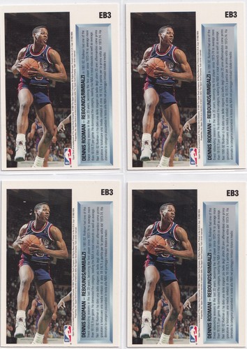 Lot (8) Dennis Rodman 1992-93 Upper Deck "Rebounds" Hologram #EB3 Pistons Bulls - Picture 4 of 4