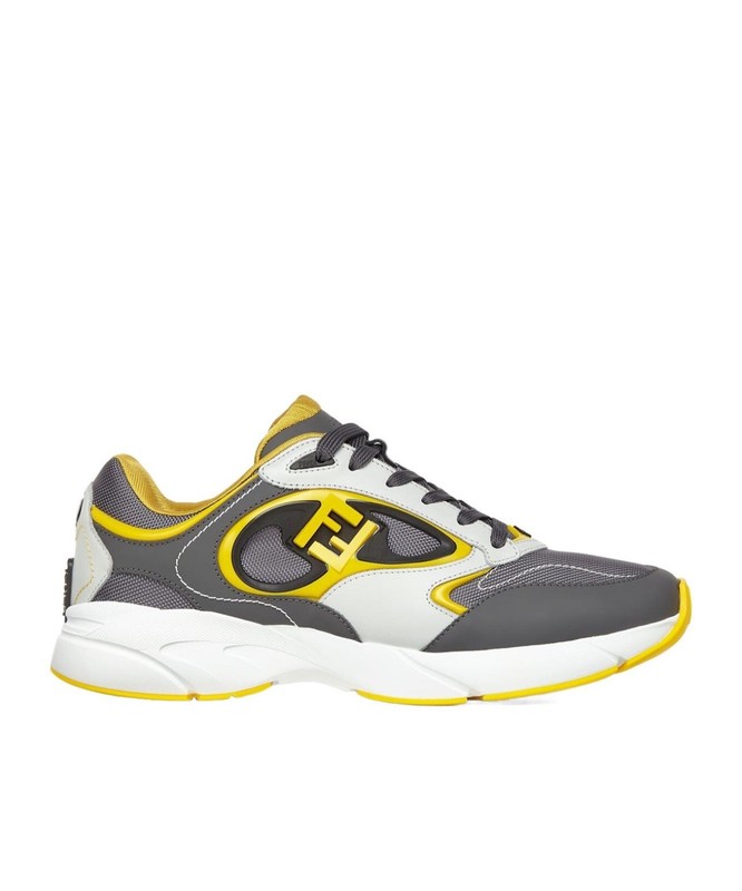 100% AUTHENTIC NEW MEN FENDI FORWARD LOW TOP YELLOW SNEAKER UK 10/US 11