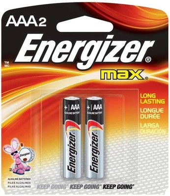 Energizer Max Alkaline Batteries AAA-1 blister Pk of 2 Batteries Each pack of...