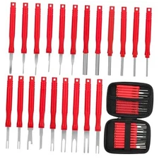  21Pcs Upgraded Red Pin Removal Tool Kit, Electrical Pin Extractor 21Pcs Red