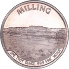 1989 Echo Bay Minerals Co McCoy Mine Milling 1 oz .999 Fine Silver Art Round