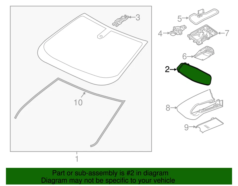 Genuine GM Mirror Inside 13540316 - Image 2 of 4