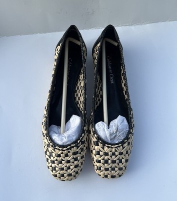 NEW Coldwater Creek Basket Weave Ballet Flat Slip On Shoes SZ: 8.5M