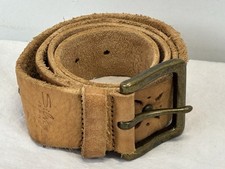 Vtg Silver Jeans Leather Belt Women s L Tan Studded Bling Y2K 33.5 -37.5
