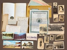 Vintage Mixed Ephemera Lot 30 pc Photos Postcards Documents Receipt Paper Junk A