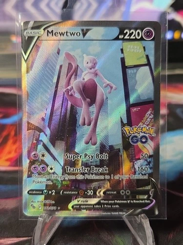Pokemon Go Mewtwo v Full Art Holo Ultra Rare Card 072/078 Pokémon TCG