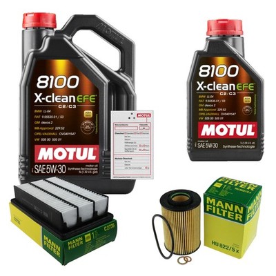 MANN Inspektionspaket 6L MOTUL 8100 X-CLEAN EFE 5W-30 für Hyundai Santa Fé II