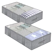 Breathable Under Bed Storage Bags with 4 Reinforced Handles and Sturdy Side Wall