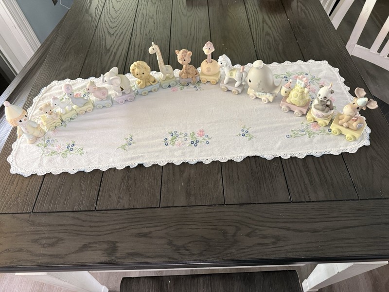 Precious Moments Porcelain Animal Train Figurine Set, 15 pc Collectible