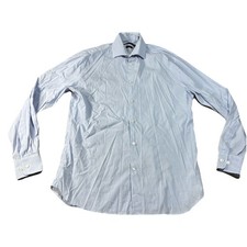 John Varvatos Red Star USA Mens Dress Shirt 15 32/33 Blue Long Sleeve Slim Fit