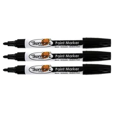 Thornton's Art Supply Oil-Based Paint Markers, Medium Point, Black Ink, Set of 3