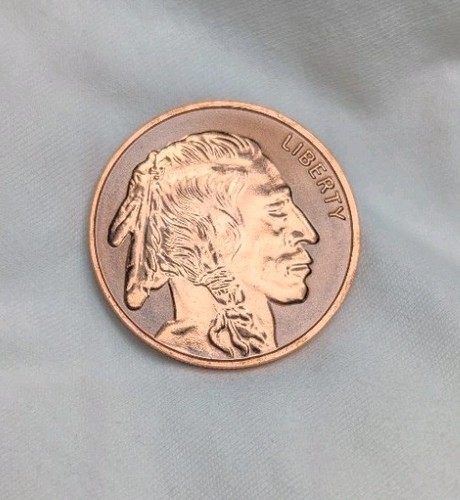 1 AVDP Ounce .999 Fine Copper Buffalo Round Uncertified Bullion 1oz Metal Coin