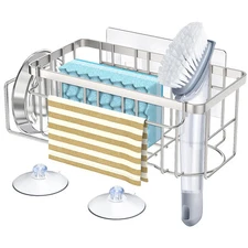 4-In-1 Sponge Holder for Kitchen Sink, Kitchen Organizers and Storage with Ad...