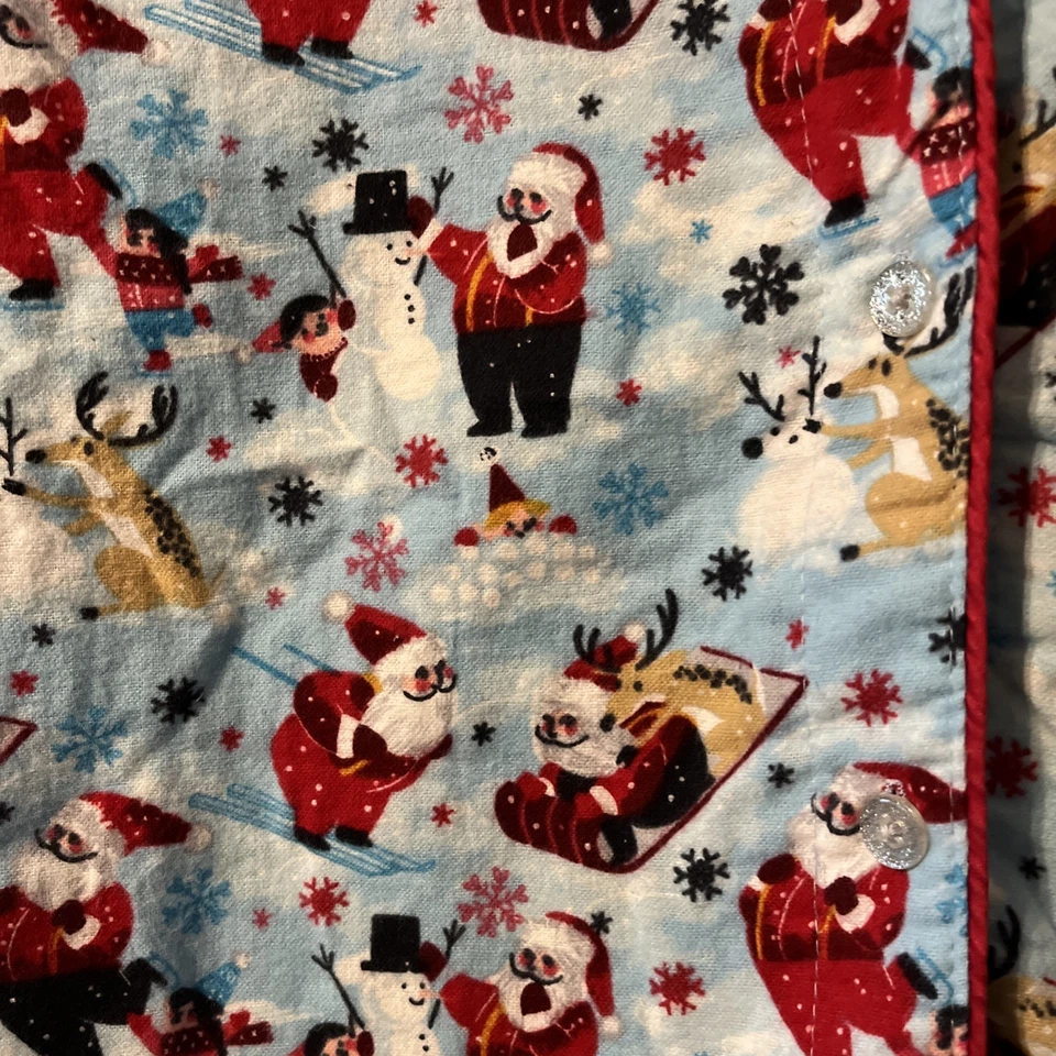 Новый! Набор пижам WonderShop Target Christmas Santa маленький синий топ на пуговицах хлопок - Изображение 2 из 4