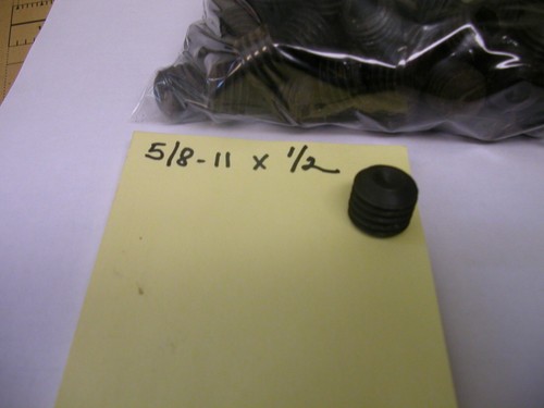 (QTY 25) 5/8-11 X 1/2 SOCKET HEAD SET SCREW CUP POINT PACKAGE OF 25 - Picture 3 of 4